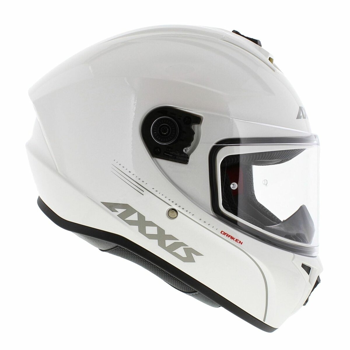 Axxis FF112D Draken S Solid V.2 A10 Gloss Pearl White Helmet