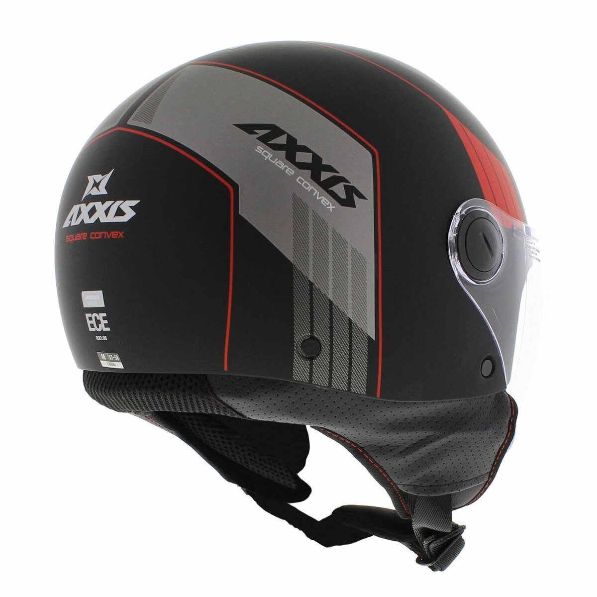 Axxis Square S Convex helmet matt black red