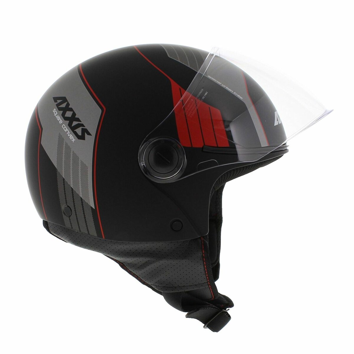 Axxis Square S Convex helmet matt black red