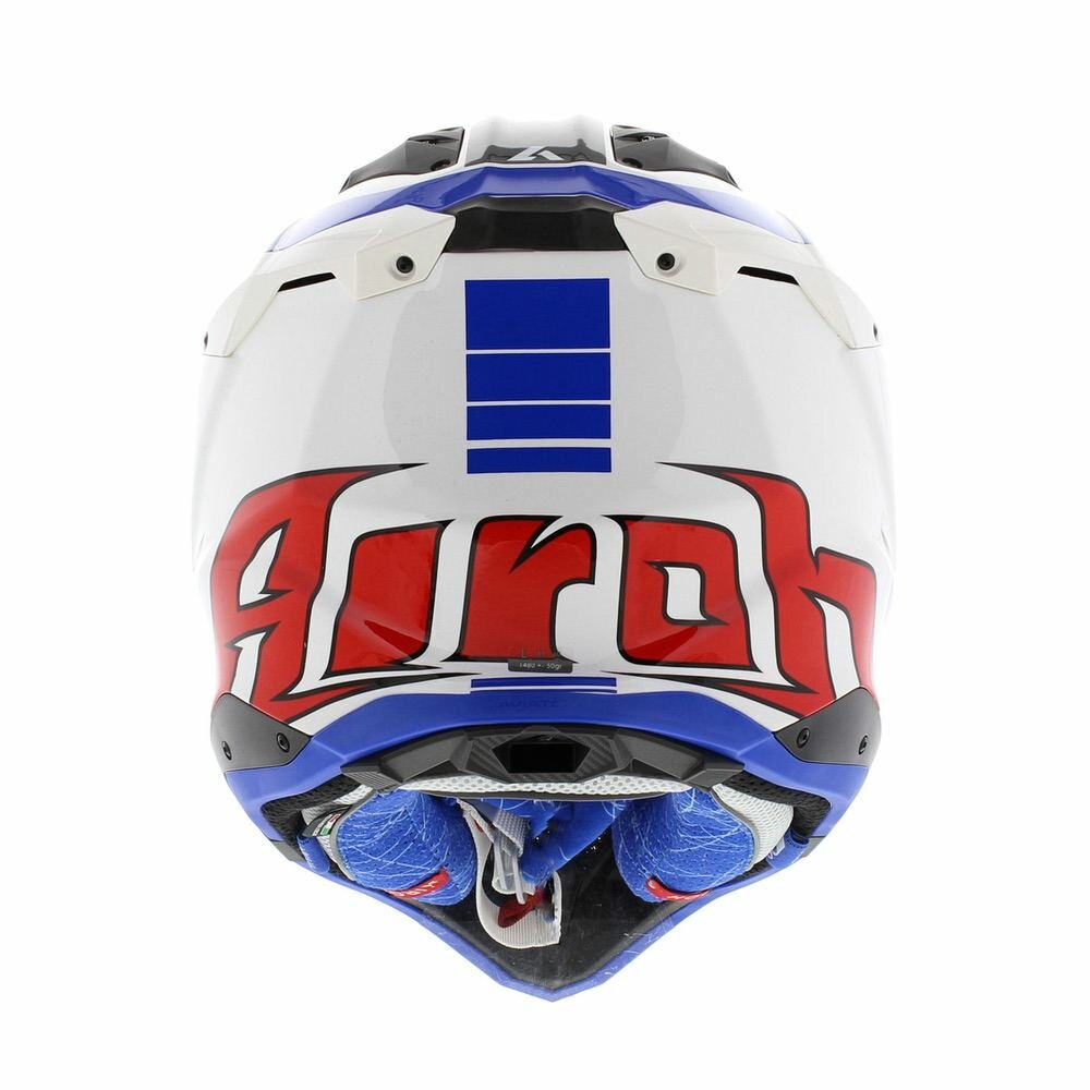 Airoh Helmet Aviator 3 AMS² Push gloss white blue red