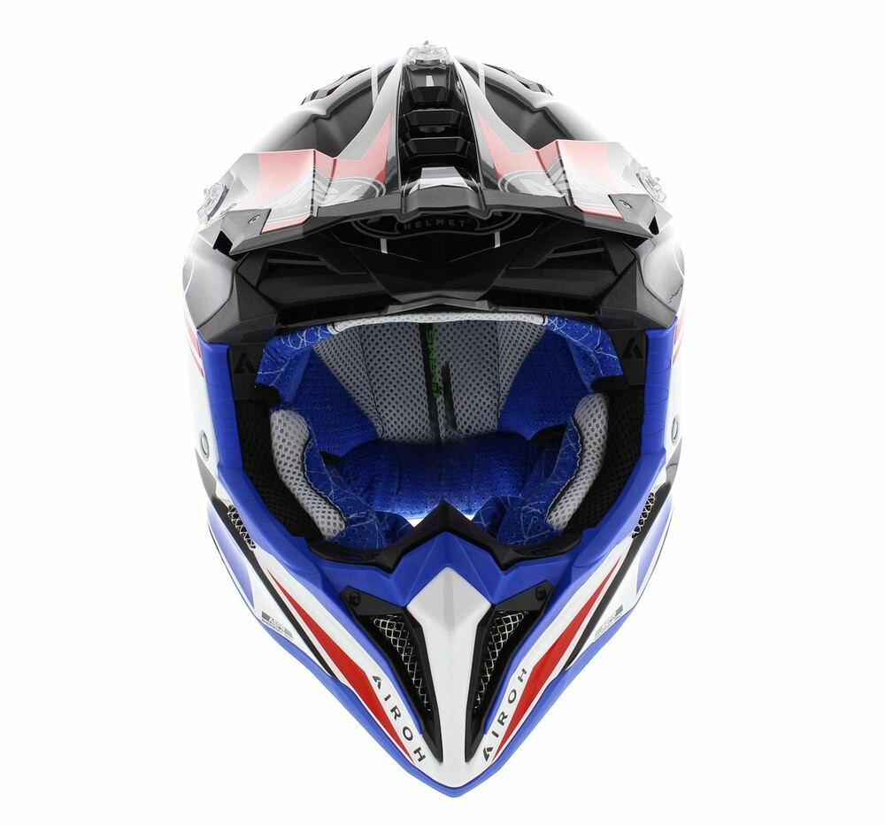 Airoh Helmet Aviator 3 AMS² Push gloss white blue red