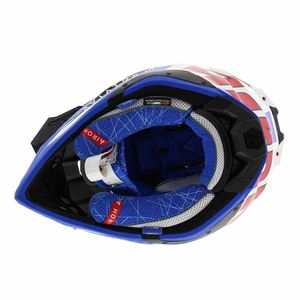 Airoh Helmet Aviator 3 AMS² Push gloss white blue red