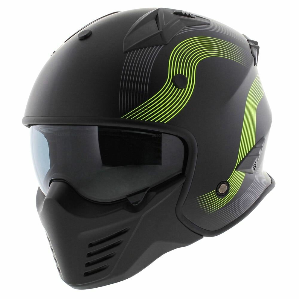 Vito Jet Bruzano helmet matt black fluo yellow