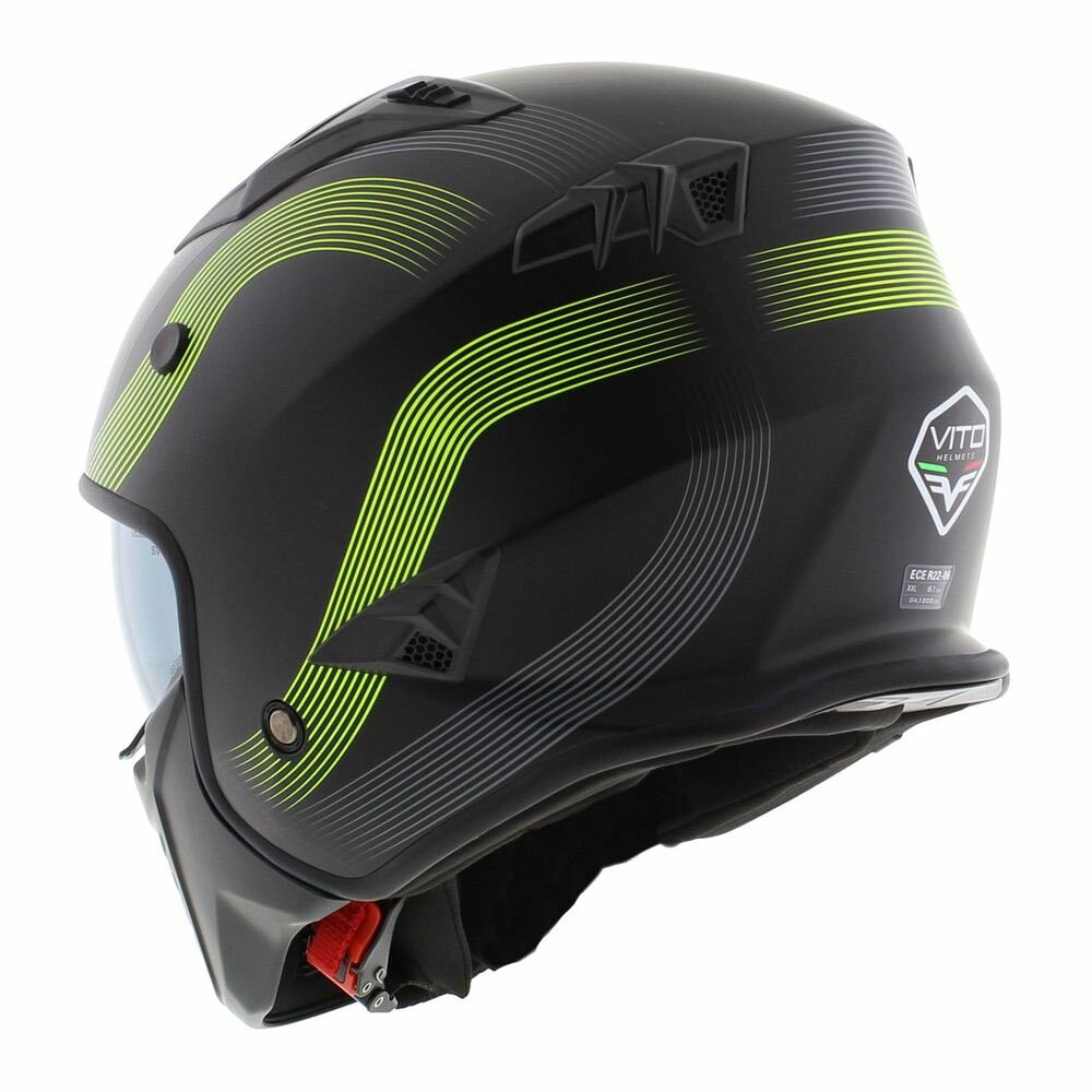 Vito Jet Bruzano helmet matt black fluo yellow