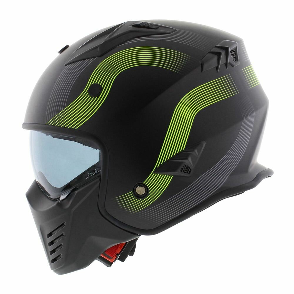 Vito Jet Bruzano helmet matt black fluo yellow
