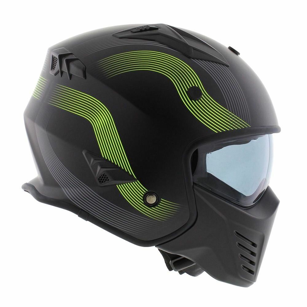 Vito Jet Bruzano helmet matt black fluo yellow