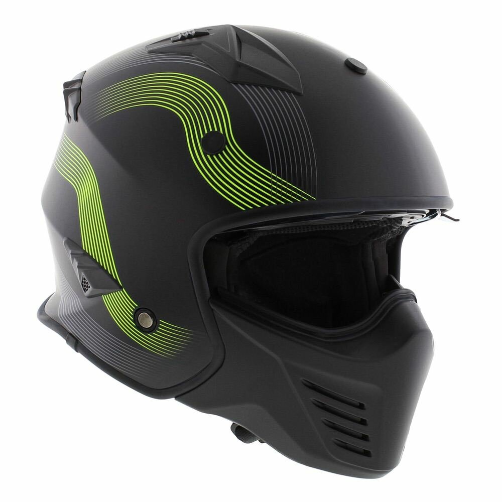 Vito Jet Bruzano helmet matt black fluo yellow