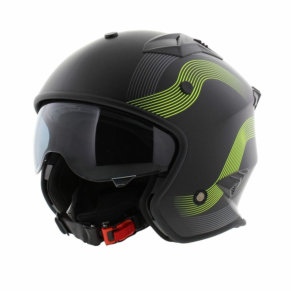 Vito Jet Bruzano helmet matt black fluo yellow