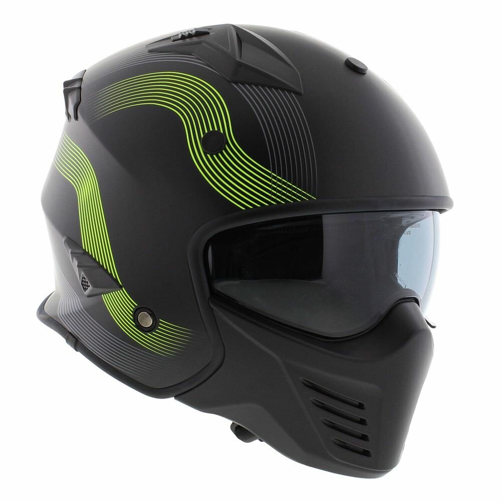 Vito Jet Bruzano helmet matt black fluo yellow