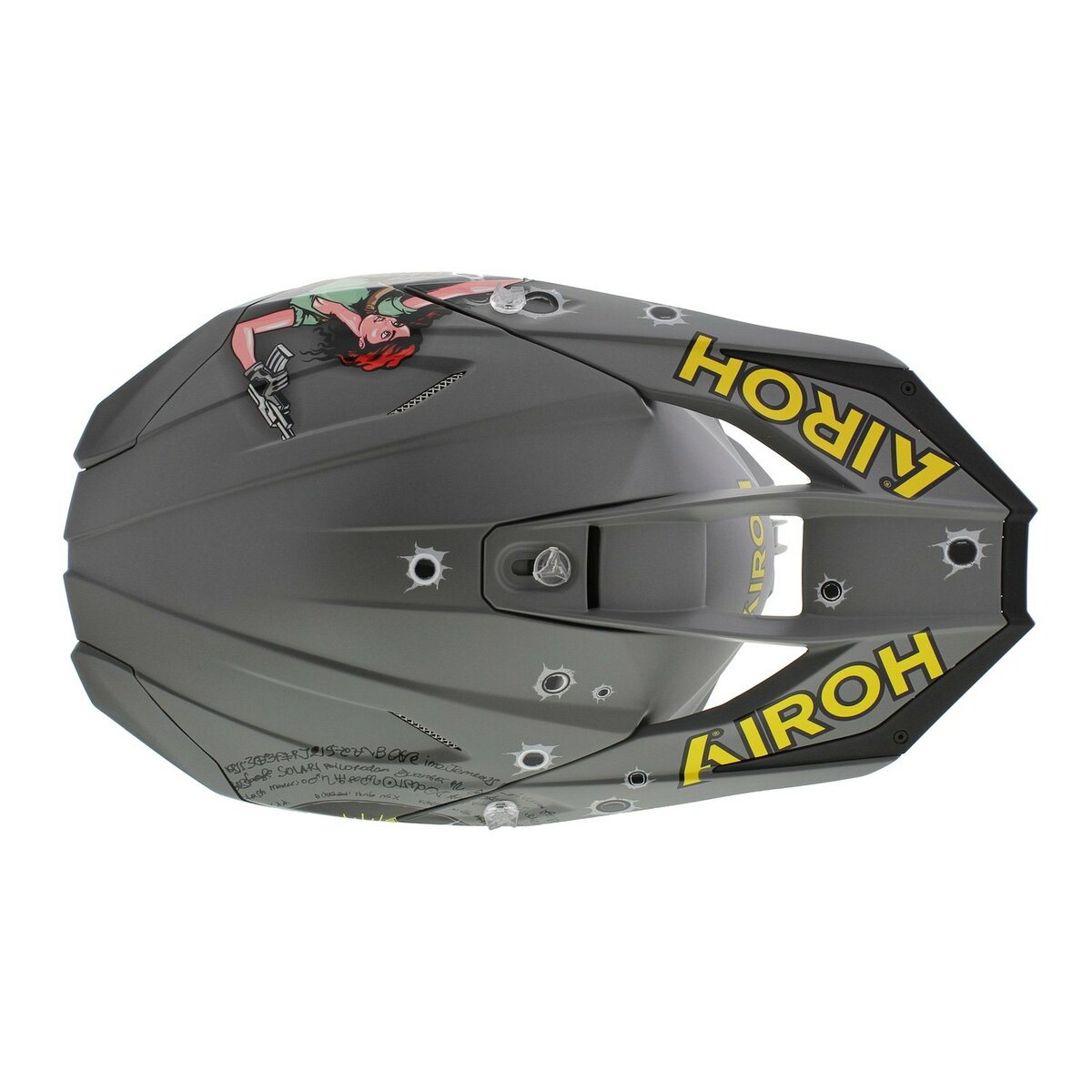 Airoh Twist 3.0 MX Helmet Adventure matt grey black orange - Lara Croft