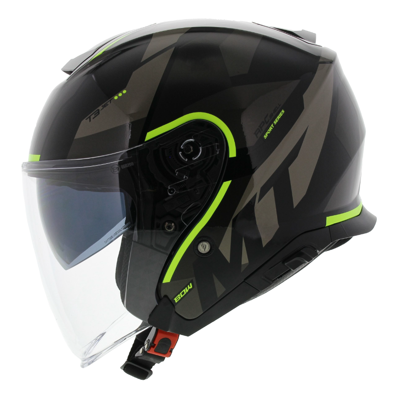 MT Thunder 3 SV Jet helmet Bow gloss black yellow