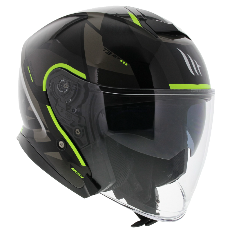 MT Thunder 3 SV Jet helmet Bow gloss black yellow