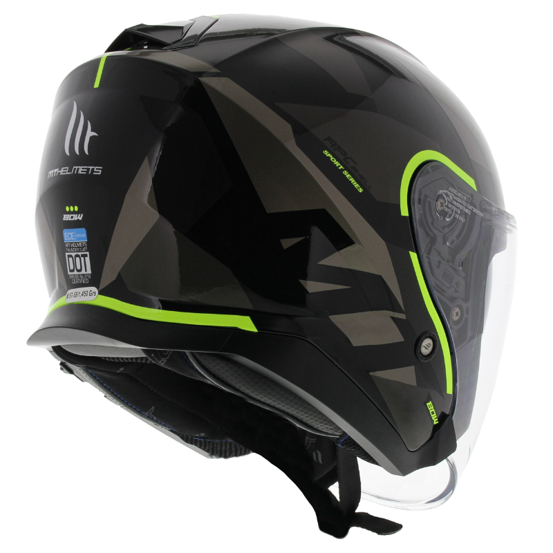 MT Thunder 3 SV Jet helmet Bow gloss black yellow