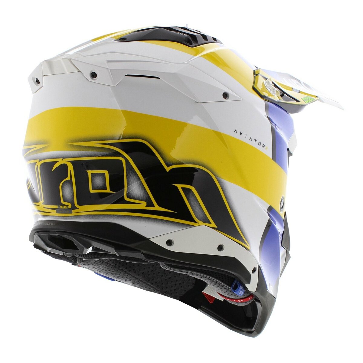 Airoh MX Helmet Aviator 3 AMS² Monarch gloss blue white yellow