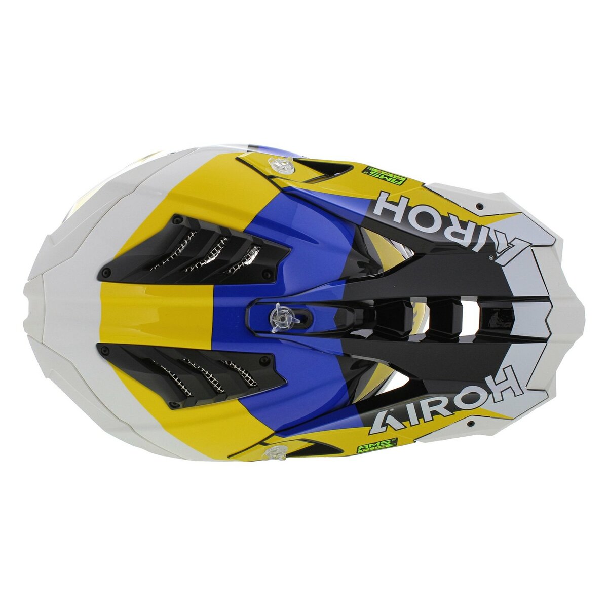 Airoh MX Helmet Aviator 3 AMS² Monarch gloss blue white yellow