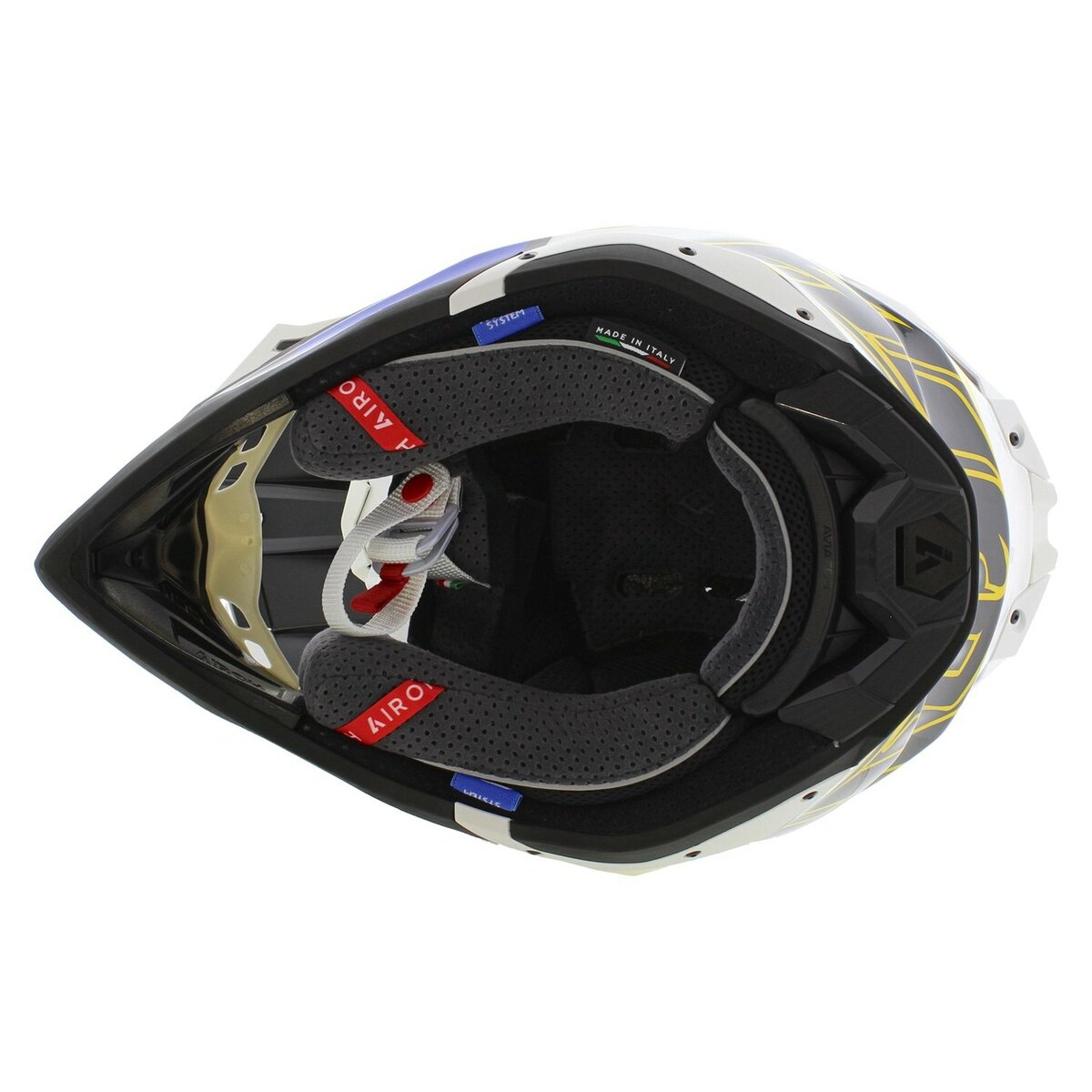 Airoh MX Helmet Aviator 3 AMS² Monarch gloss blue white yellow