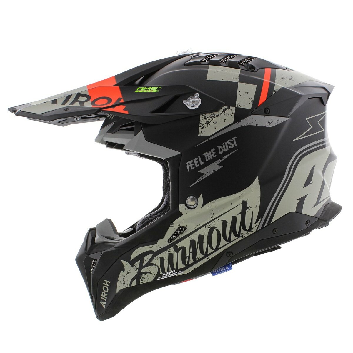 Airoh MX Helmet Aviator 3 AMS² Burnout matt black grey red