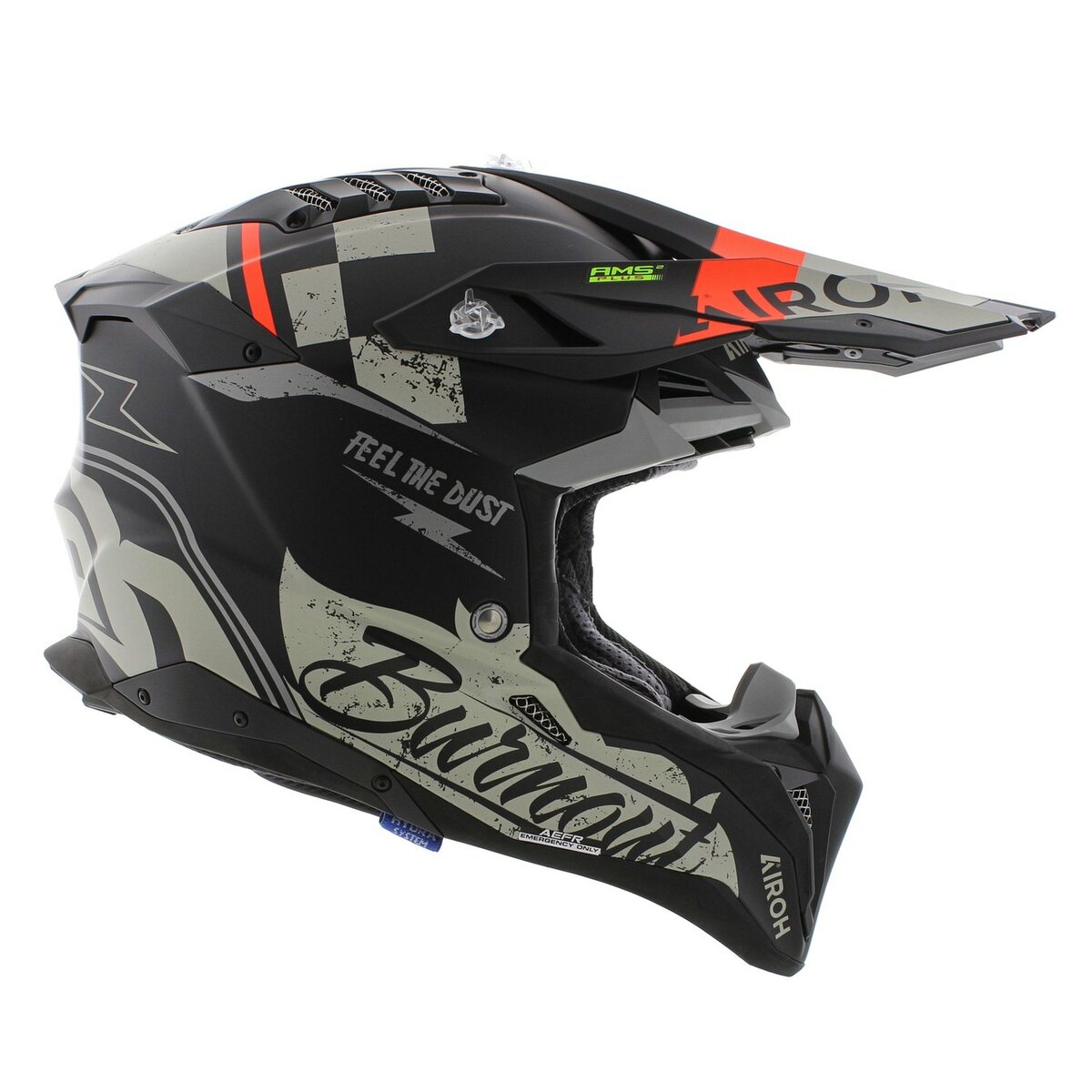 Airoh MX Helmet Aviator 3 AMS² Burnout matt black grey red