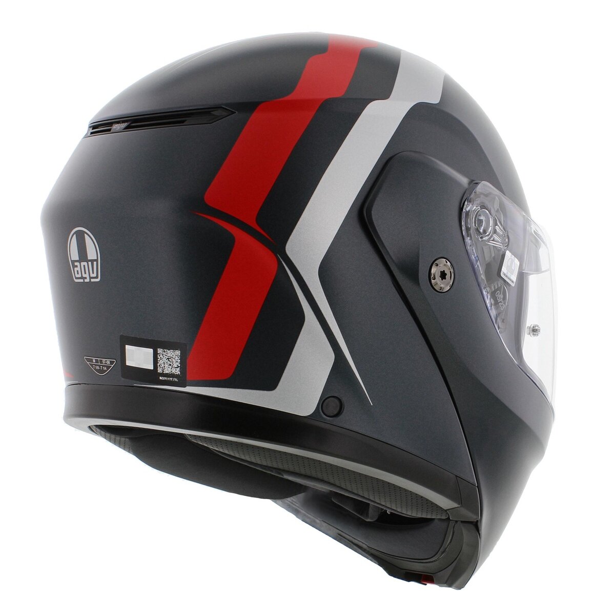 AGV Streetmodular Resia matt grey silver red motorcycle helmet