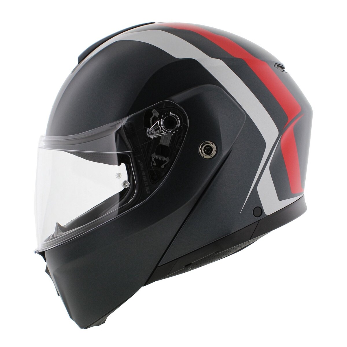 AGV Streetmodular Resia matt grey silver red motorcycle helmet