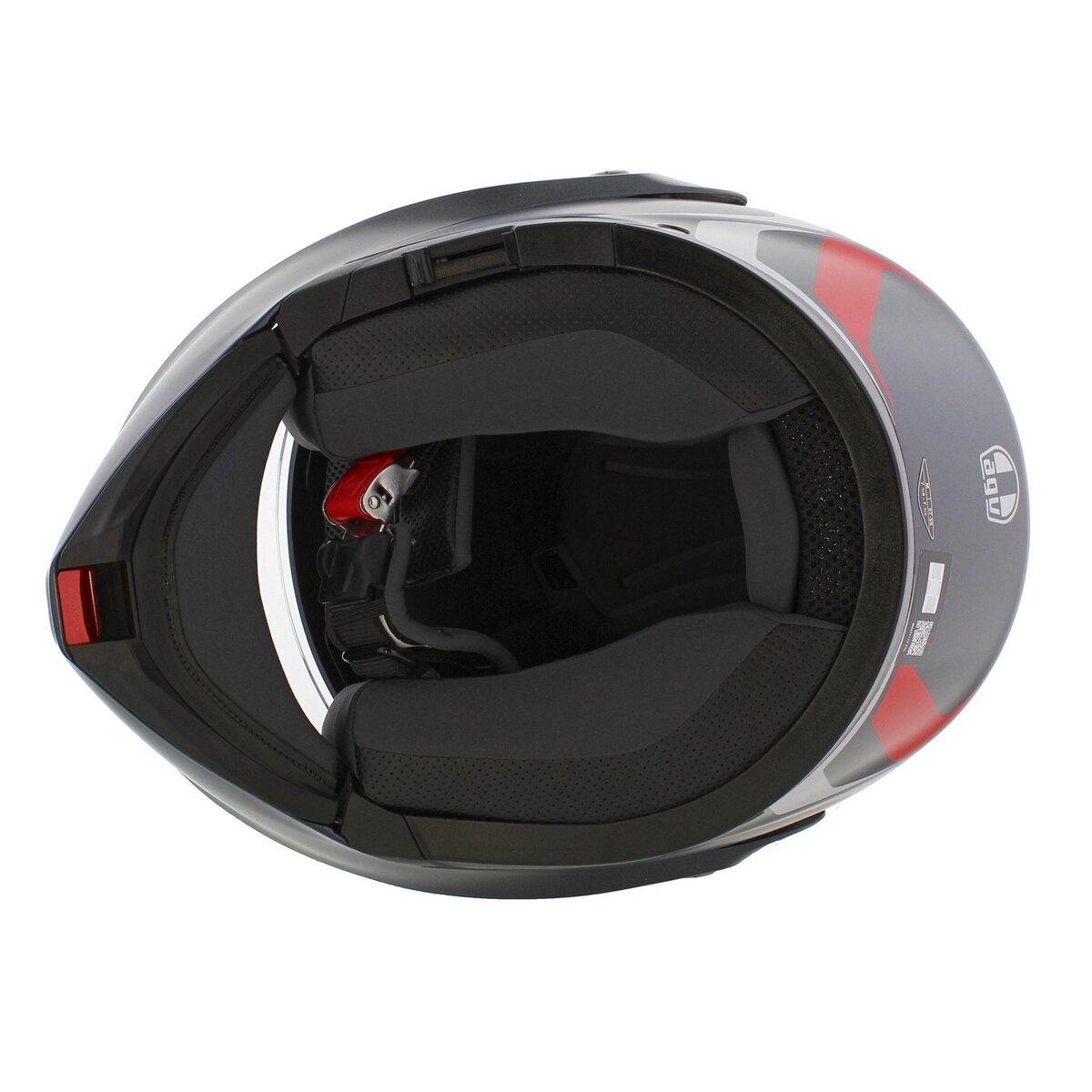 AGV Streetmodular Resia matt grey silver red motorcycle helmet