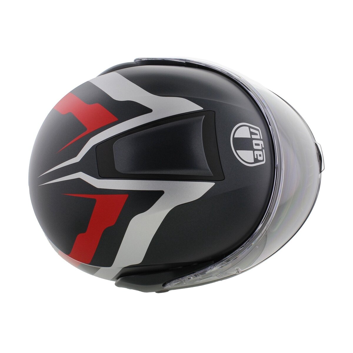 AGV Streetmodular Resia matt grey silver red motorcycle helmet