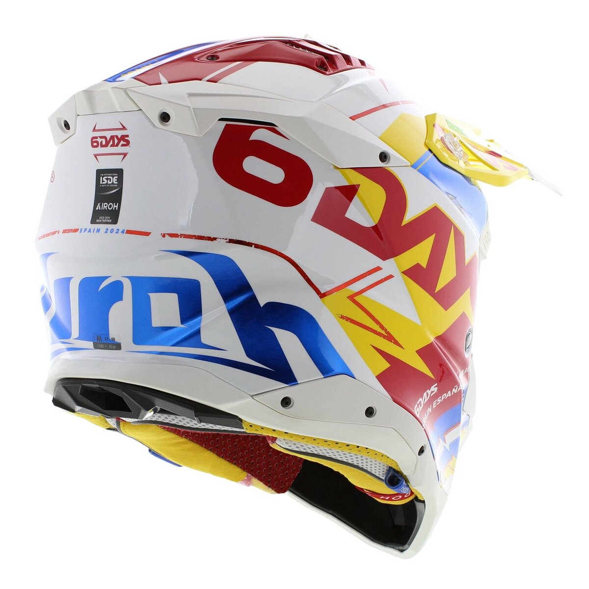 Airoh MX Helmet Aviator 3 AMS² Six Days Spain - Limited Edition - Gloss White Red Yellow