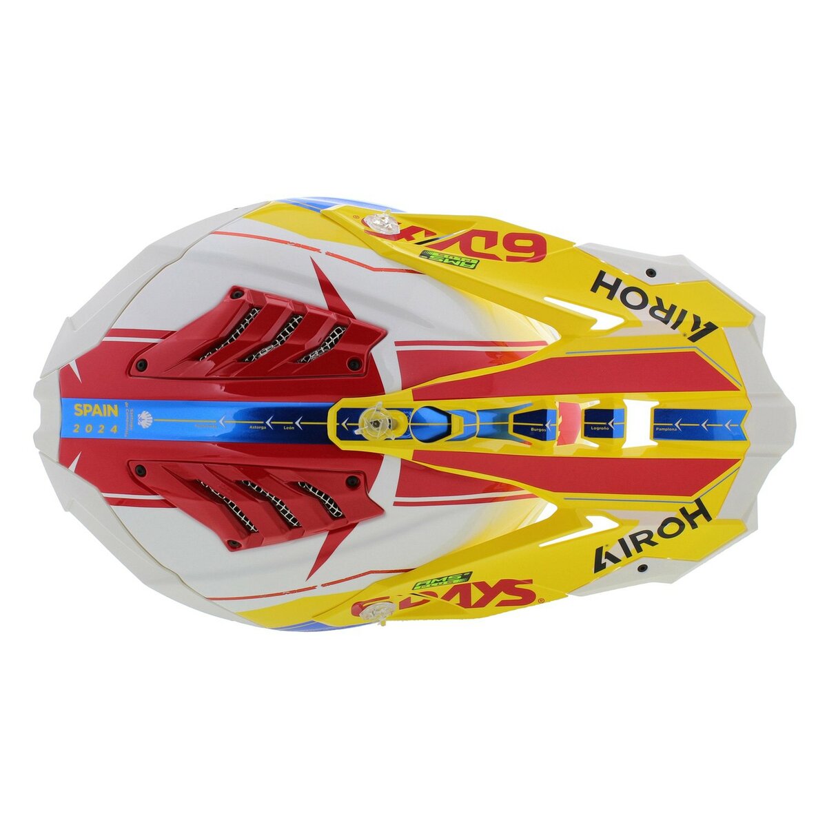 Airoh MX Helmet Aviator 3 AMS² Six Days Spain - Limited Edition - Gloss White Red Yellow