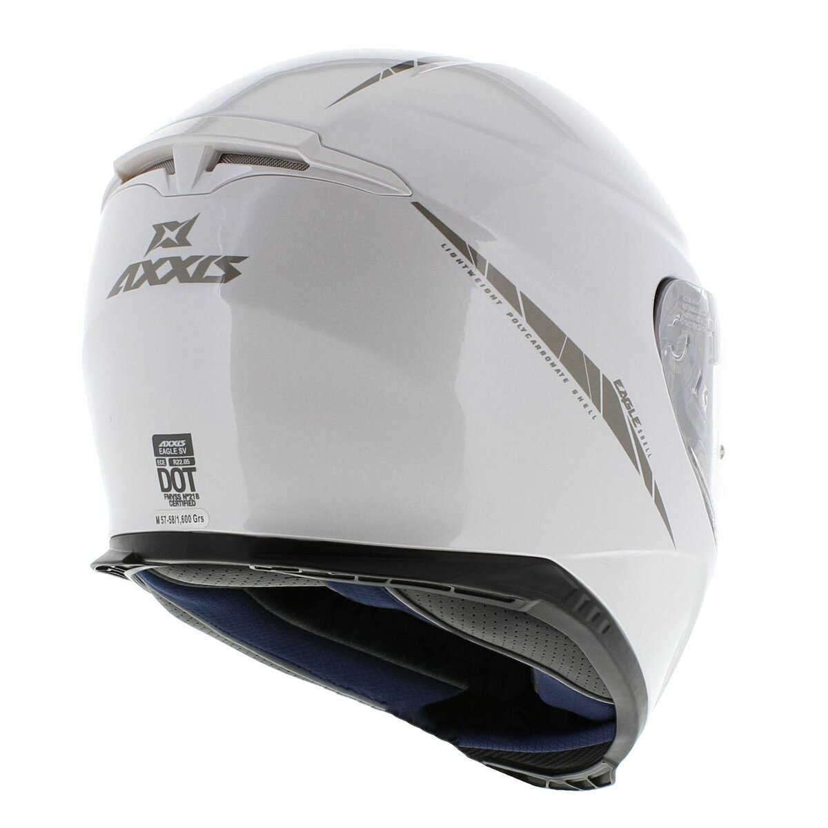 Axxis Eagle SV Full Face Motorcycle Scooter Helmet Solid gloss white