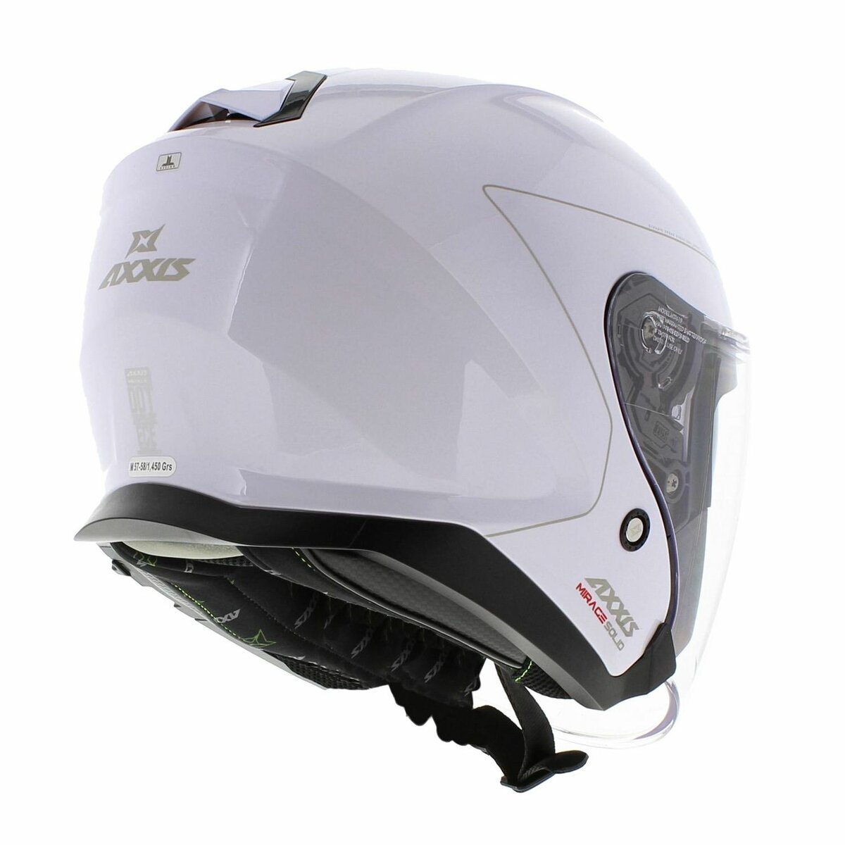 Axxis Mirage SV open face helmet Solid A0 - Gloss Pearl White