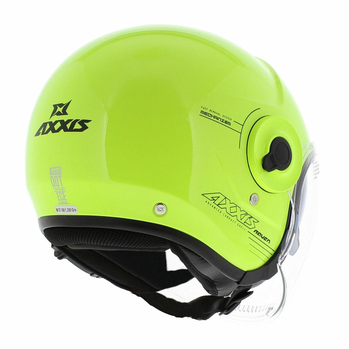 Axxis Raven SV Open face helmet Solid fluo yellow