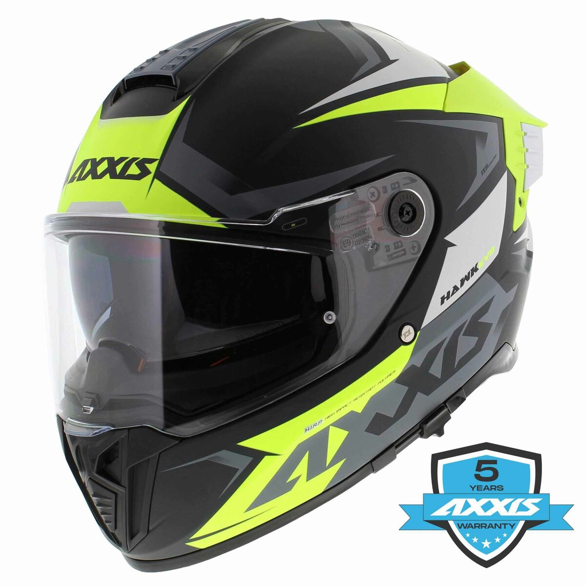 Axxis Hawk SV EVO full face helmet Ixil matt fluo yellow