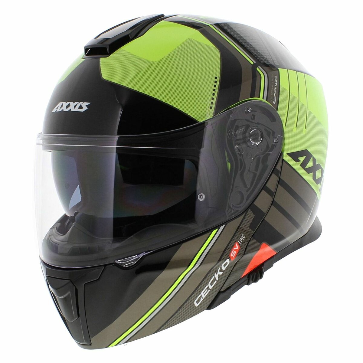Axxis Gecko SV modular helmet Epic gloss black yellow