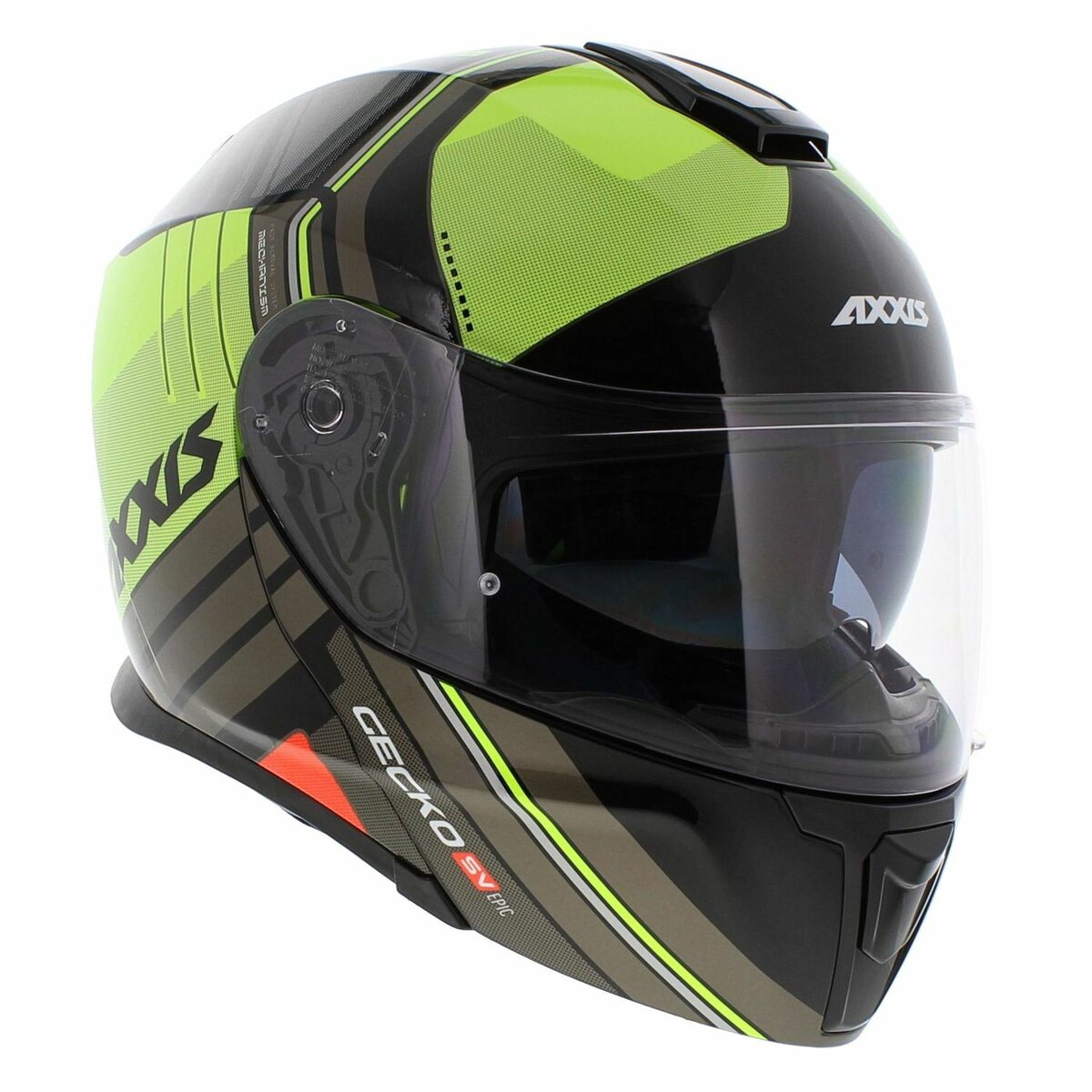 Axxis Gecko SV modular helmet Epic gloss black yellow