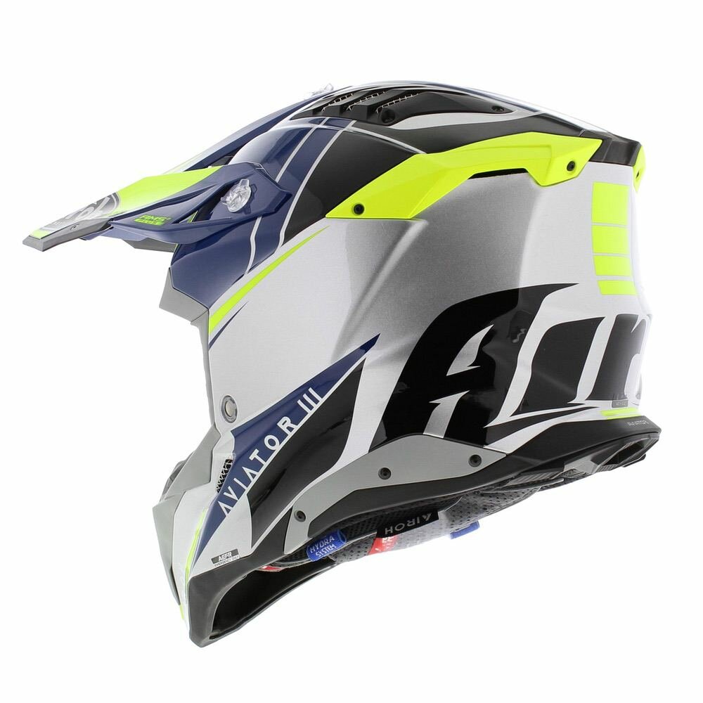 Airoh Helmet Aviator 3 AMS² Push gloss blue grey yellow