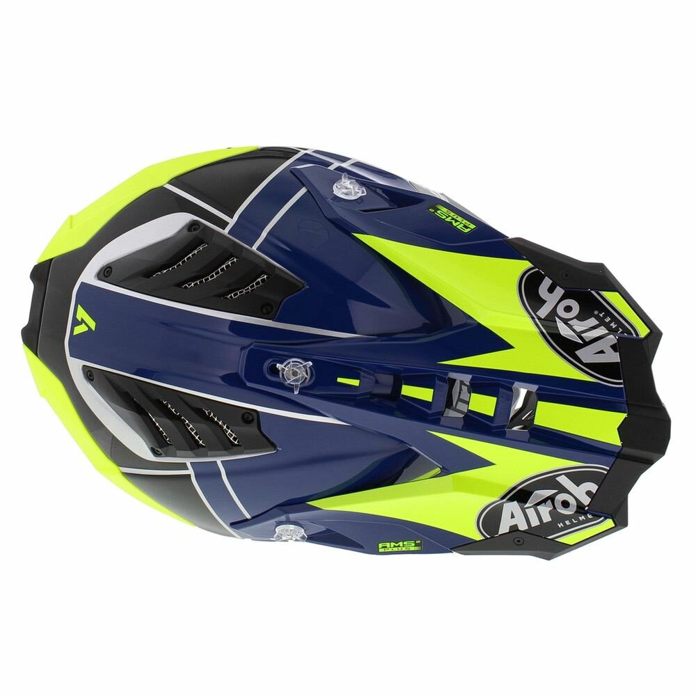 Airoh Helmet Aviator 3 AMS² Push gloss blue grey yellow