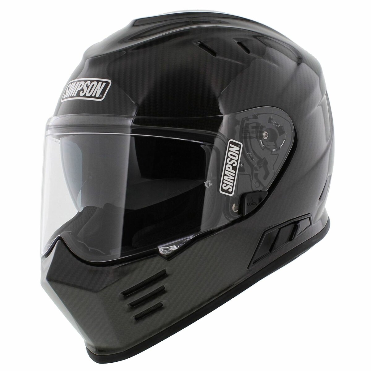 Simpson Venom Carbon Motorcycle Helmet (22.06) - gloss carbon black