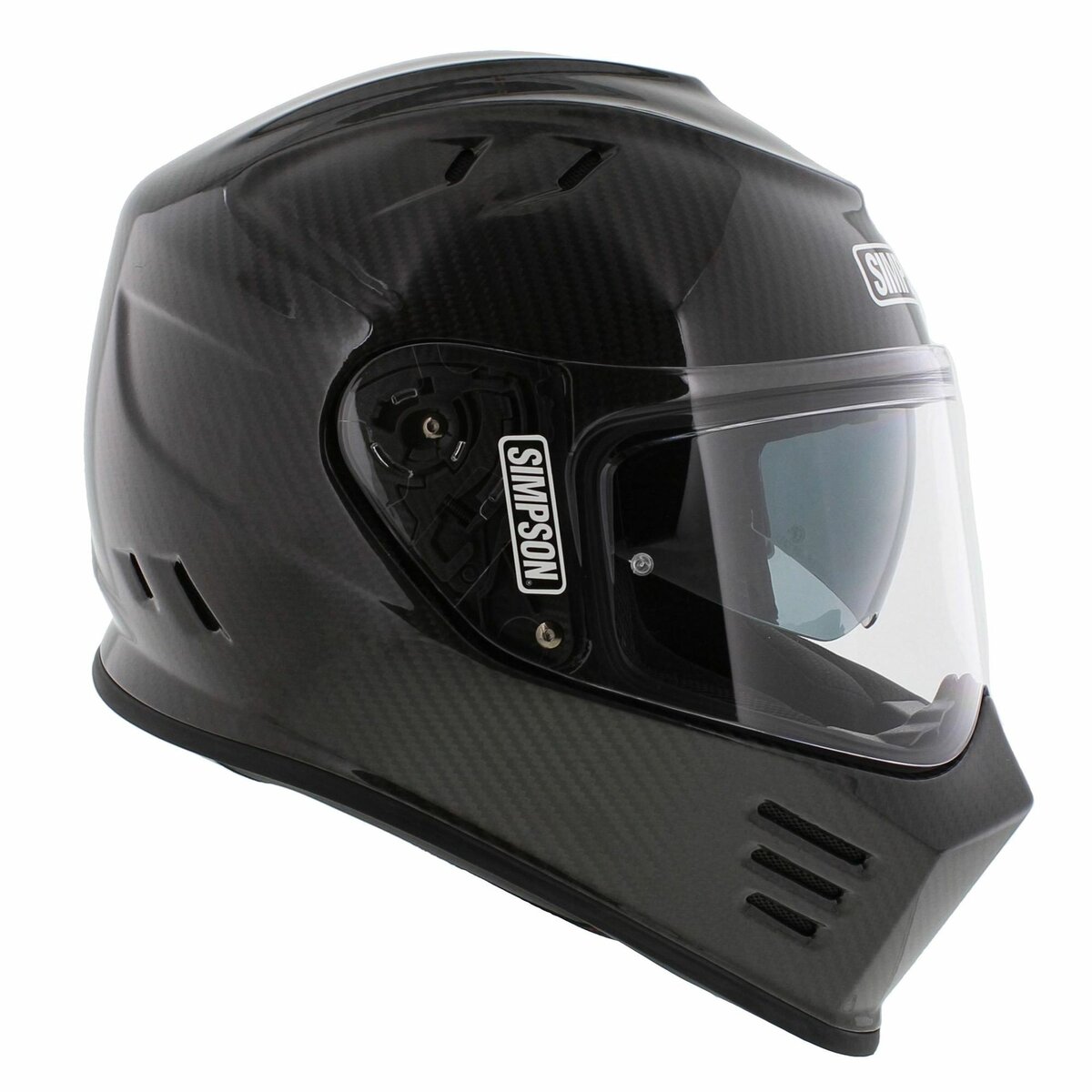 Simpson Venom Carbon Motorcycle Helmet (22.06) - gloss carbon black