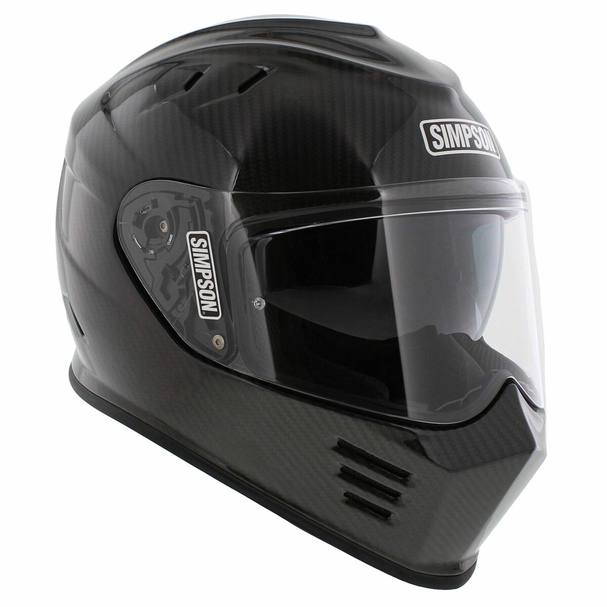 Simpson Venom Carbon Motorcycle Helmet (22.06) - gloss carbon black