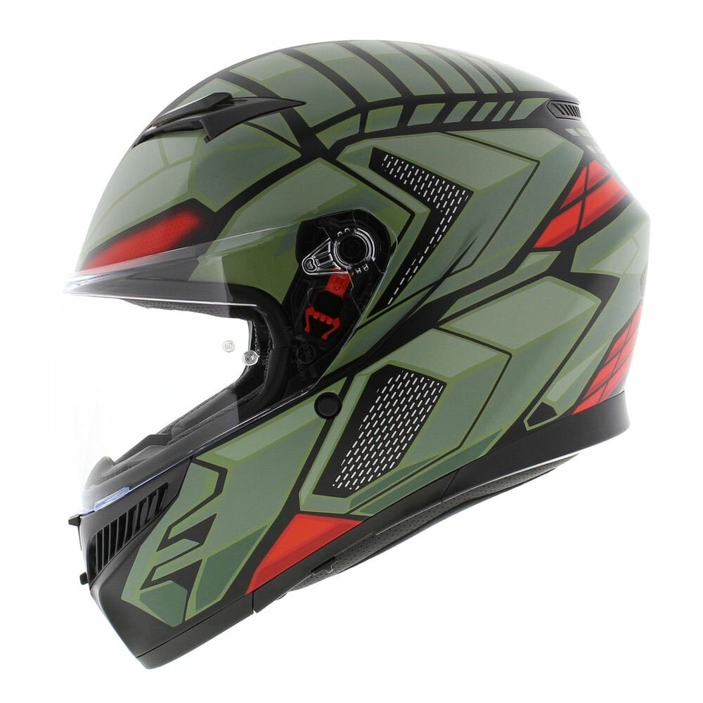 AGV K3 helmet Decept matt black green red