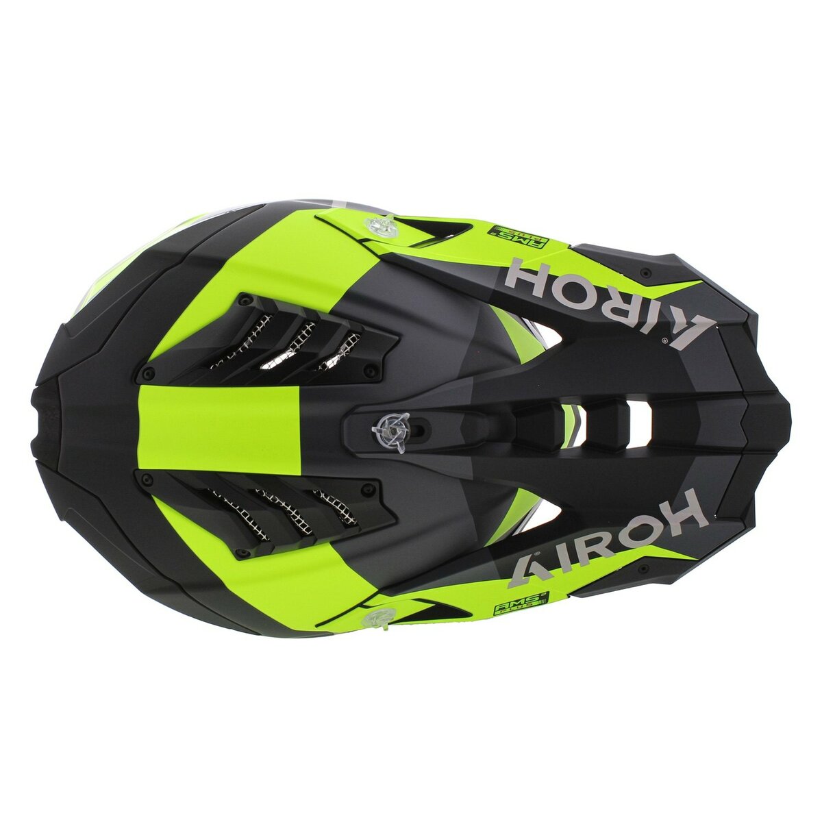 Airoh MX Helmet Aviator 3 AMS² Monarch matt grey black fluo yellow