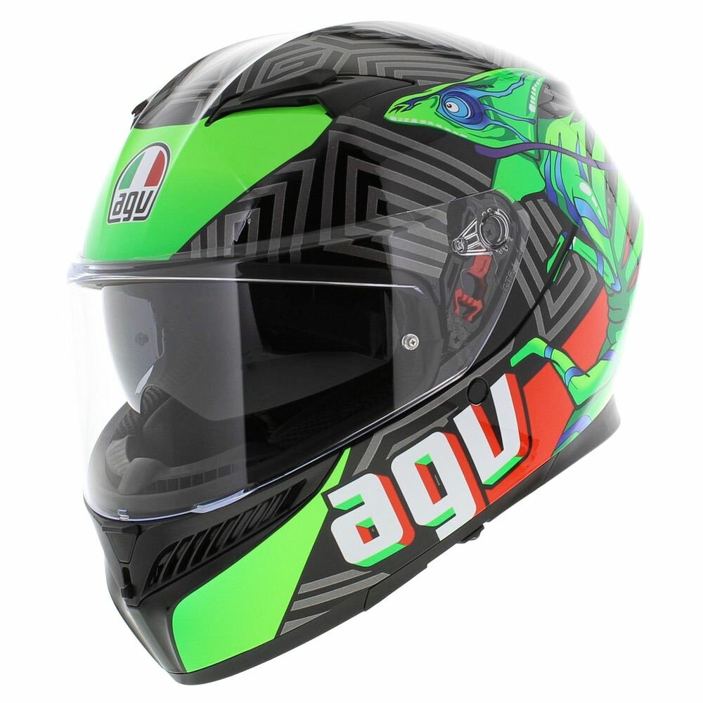 AGV K3 helmet Kameleon black red green