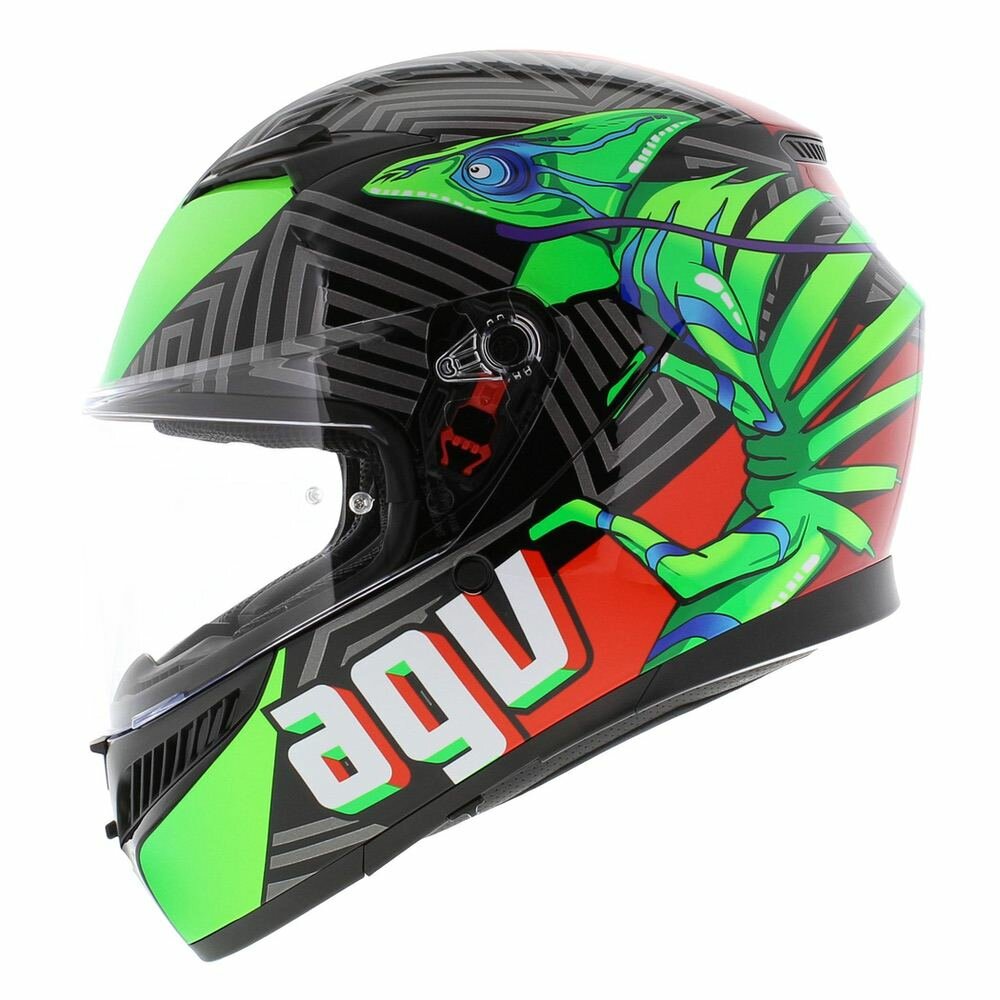 AGV K3 helmet Kameleon black red green