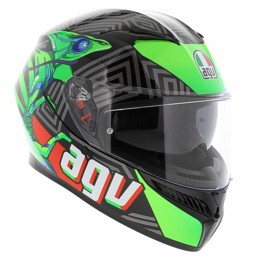AGV K3 helmet Kameleon black red green