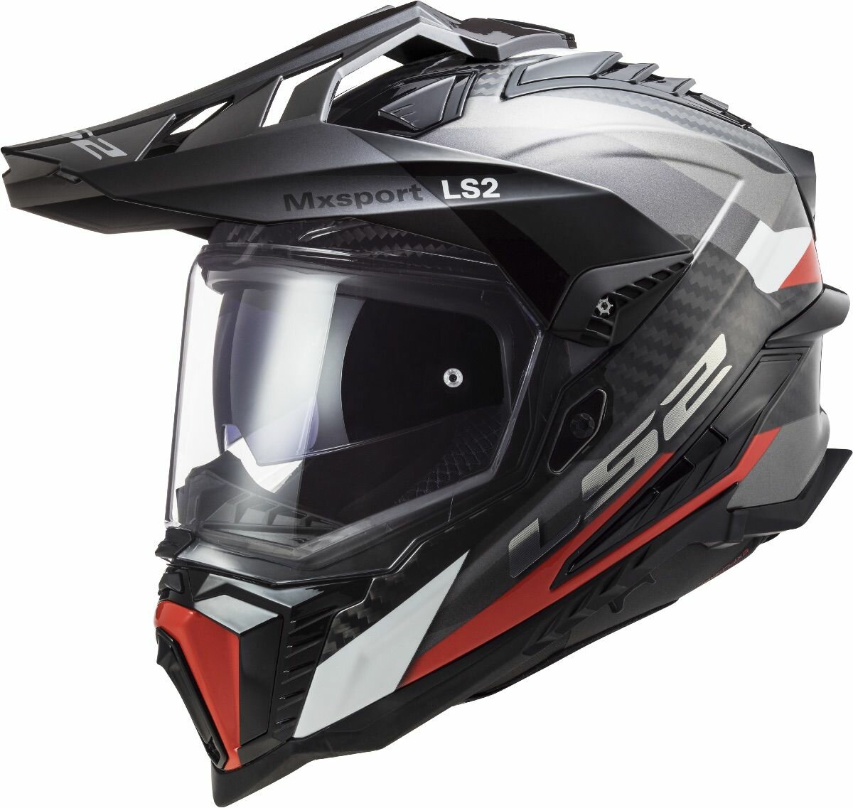 LS2 MX701 Explorer Carbon Frontier gloss titanium red - Size 3XL XXXL - Adventure helmet motorcycle