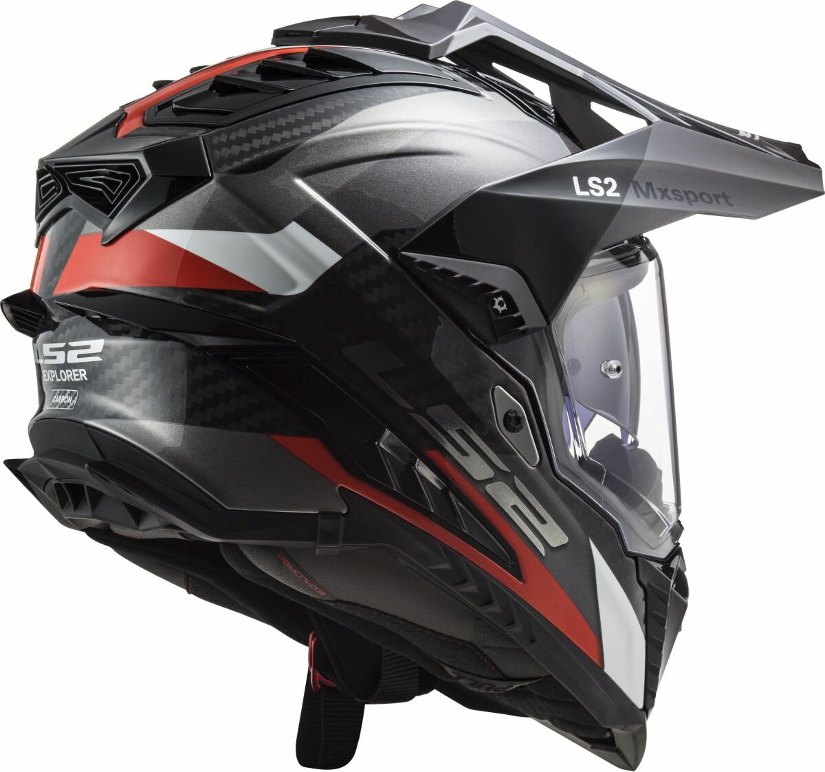LS2 MX701 Explorer Carbon Frontier gloss titanium red - Size 3XL XXXL - Adventure helmet motorcycle