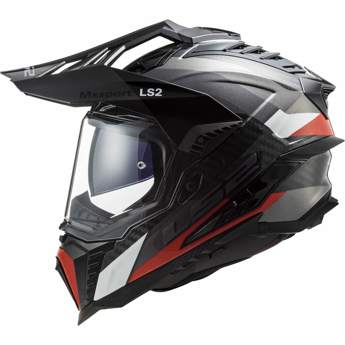 LS2 MX701 Explorer Carbon Frontier gloss titanium red - Size 3XL XXXL - Adventure helmet motorcycle