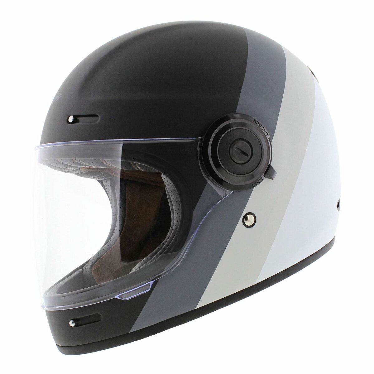 Origine Vega Vintage Full face motorcycle helmet - Primitive matt black grey white