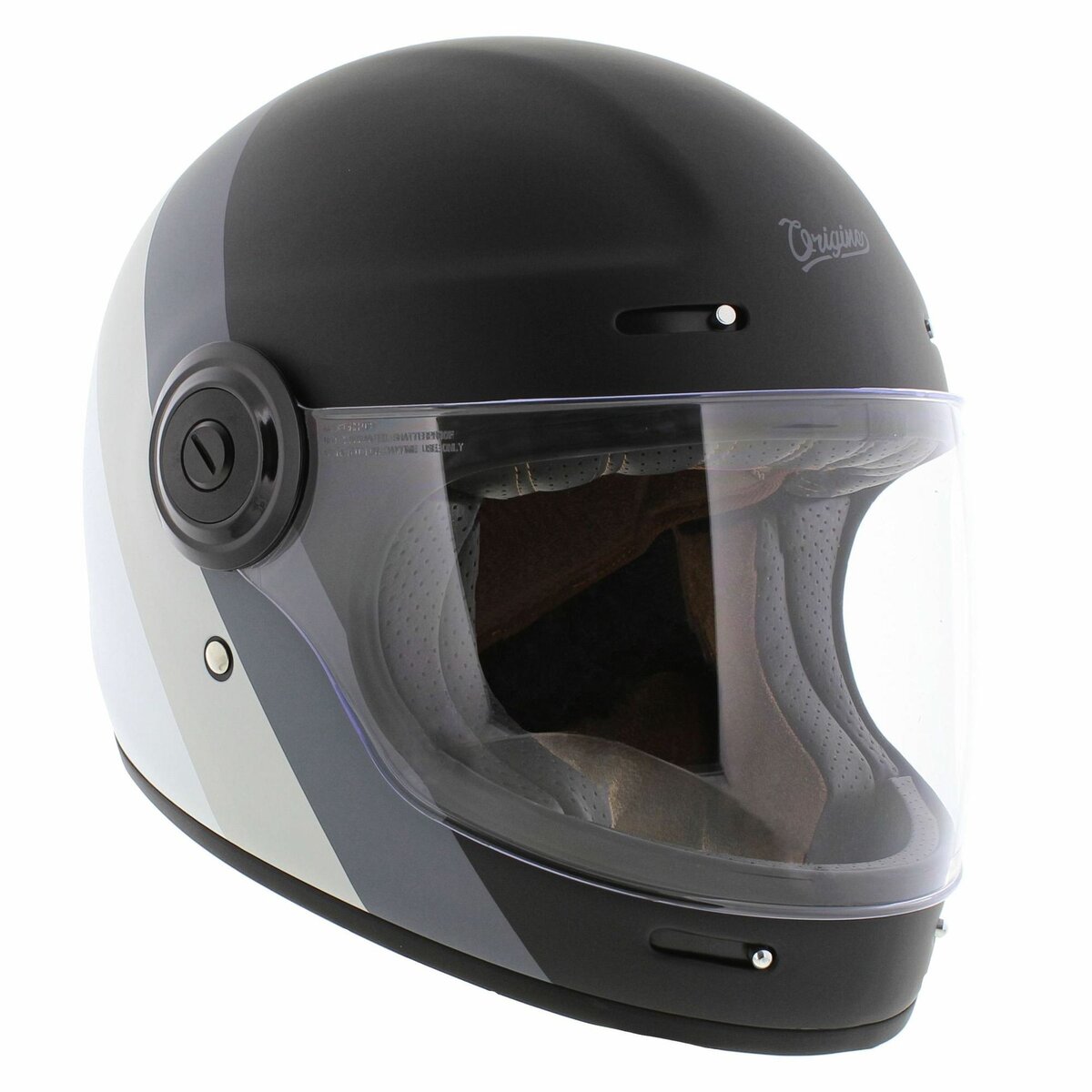 Origine Vega Vintage Full face motorcycle helmet - Primitive matt black grey white