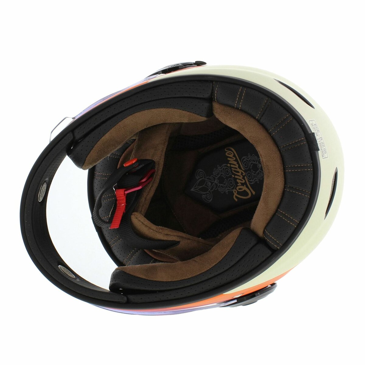 Origine Vega Vintage Full face motorcycle helmet - Primitive matt black red beige